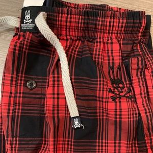 Psycho Bunny Pajamas - Men - Black/Red Plaid Sz S